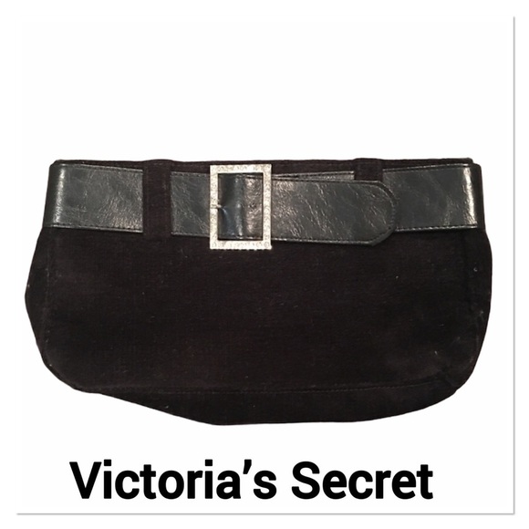 VICTORIA’S SECRET Y2K Black Velvet Clutch - Picture 1 of 6